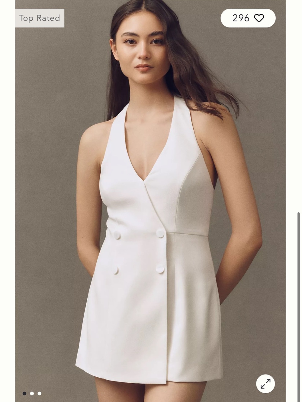 Mare Mare Anthropologie Halter V-Neck Blazer Romper